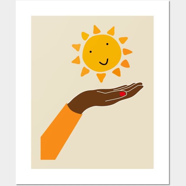 Hand and sun Wall Art by grafart